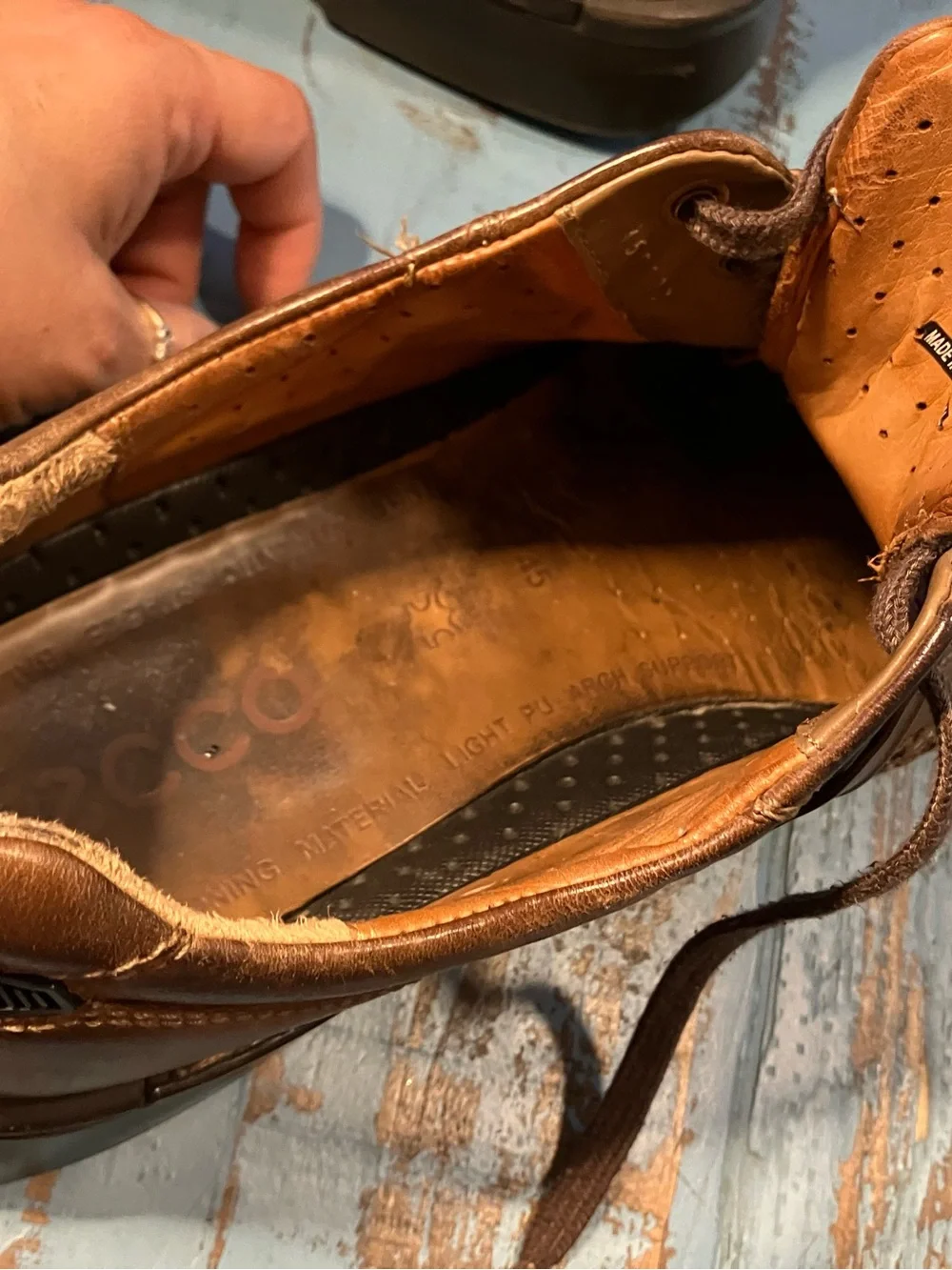 Ecco Men's Brown Leather Boat Shoes (11-11.5)